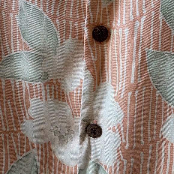 Tommy Bahama Men Size L Silk Short Sleeve Shirt Tropical Beach Cruise Peach Soft - Picture 4 of 10